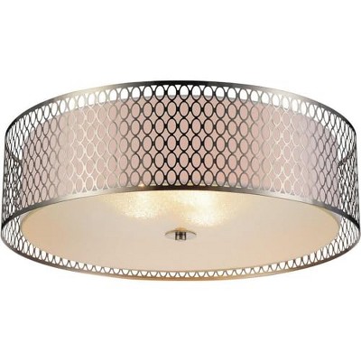CWI Lighting Mikayla 5 Light Drum Shade Flush Mount With Satin Nickel Finish