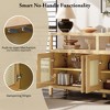 60" Rattan Sideboard Buffet Cabinet with Solid Wood Frame, Push-to-Open Doors, Adjustable Shelves, and Wire Management for Dining Room - 4 of 4