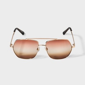 Womens Shiny Metal Aviator Sunglasses with Gradient Lenses - Universal Thread™ - 1 of 2