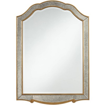 Noble Park Cavella Antique Gold 28" x 40" Crowned Top Wall Mirror