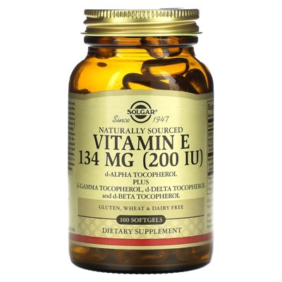 Solgar Naturally Sourced Vitamin E, 100 Softgels