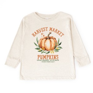 The Juniper Shop Harvest Market Pumpkins Local Organic Toddler Long Sleeve Tee - 2T - Natural - 1 of 4