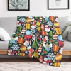 FIONECA Christmas Blanket with Gingerbread Man Christmas Stocking Candy Cane Wreath and Bell Pattern 30x40 inches - 3 of 4