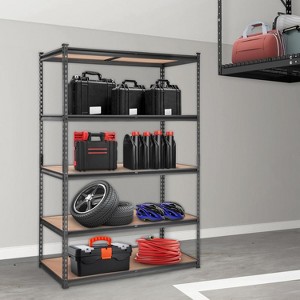 QingMoon Heavy Duty Storage Shelves , 2000 lbs Capacity, 5 Tier Durable Metal Construction, Adjustable Shelving, Storage Utility Rack Shelf Unit - 1 of 4