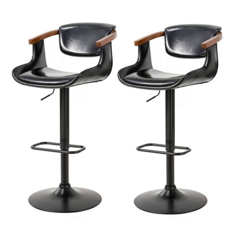 Set Of 2 36 Leatherette Height, 36 Inch Wooden Bar Stools