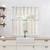 No. 918 1pc 54"x14" Riverwood Floral Stripe Print Semi-Sheer Kitchen Curtain Valance Ivory - 4 of 4
