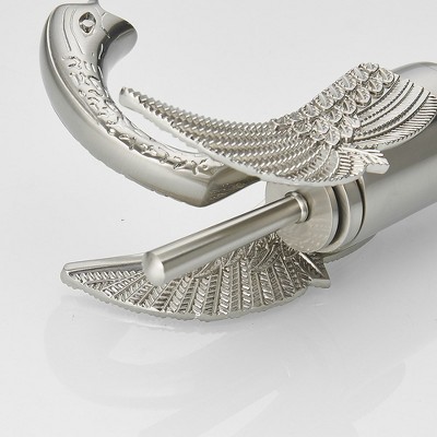 Brushed Nickel Swan Single Handle Vessel Sink Faucet