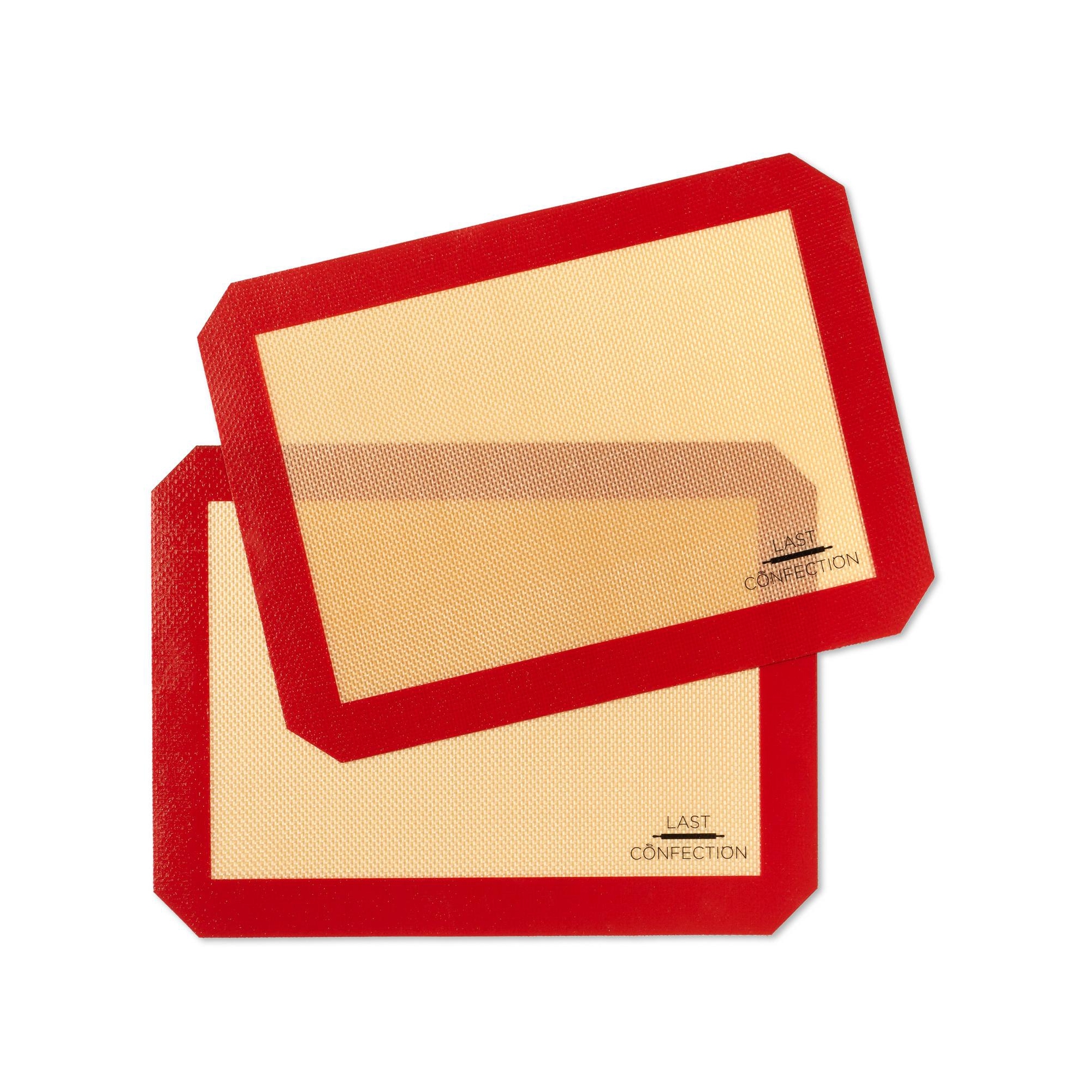 Last Confection Silicone Baking Mat (8-1/2" x 11-1/2"), Set of 2 Quarter Sheet Professional Non-Stick Food Safe Tray Pan Liners