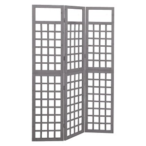 vidaXL 3-Panel Room Divider/Trellis Solid Fir Wood Gray 47.6"x70.9" - 1 of 1