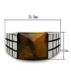 Slickblue Men's High Polished Stainless Steel Ring with Smoked Quartz Tiger Eye, Square Solitaire, Size 8-13 - 2 of 4