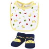 Hudson Baby Infant Boy Cotton Bib and Sock Set, Handsome Taco, One Size - 4 of 4