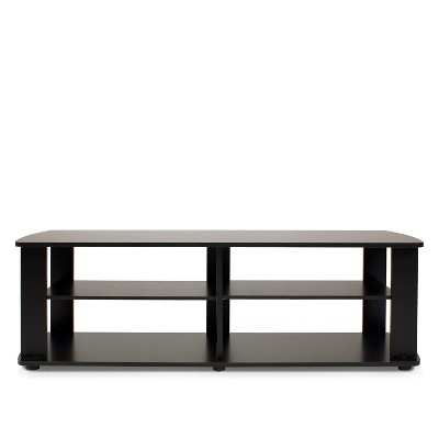Sleek Black Composite Wood Low-Rise Entertainment Center