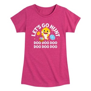 Girls' - Baby Shark - Easter Sharks Fitted Short Sleeve Graphic T-Shirt - 1 of 4