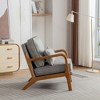 SEYNAR Mid Century Boucle Uplostered Soild Wood Accent Armchair with Pillow - 3 of 4