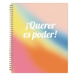 BlueSky 2025 Weekly/Monthly Planner 11.18"x9.37" Solid Black Spanish: Adult Wire-Bound Calendar, Tabs, 8.5x11 Paper - 1 of 4
