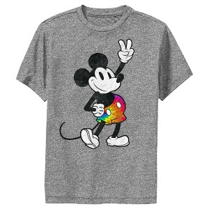 Boy's Disney Mickey Tie Dye Pants Portrait Performance Tee - 1 of 4