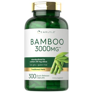 Carlyle Bamboo Extract Capsules | 3000mg | 300 Count | 210mg Silica - 1 of 4