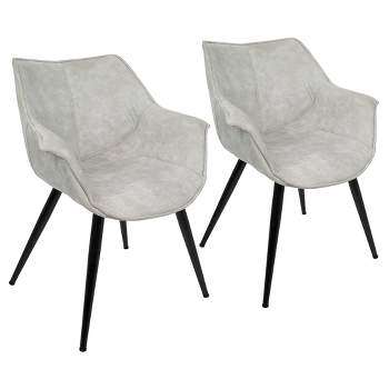 Set of 2 Wrangler Contemporary Accent Chair Light Gray - Lumisource