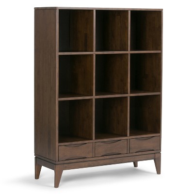 57" Pearson Solid Hardwood Cube Storage with Drawers Walnut Brown - WyndenHall