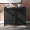 HDZNVF Modern Cabinets with Unique Design Doors with 1 Adjustable Shelves, Black - 2 of 4