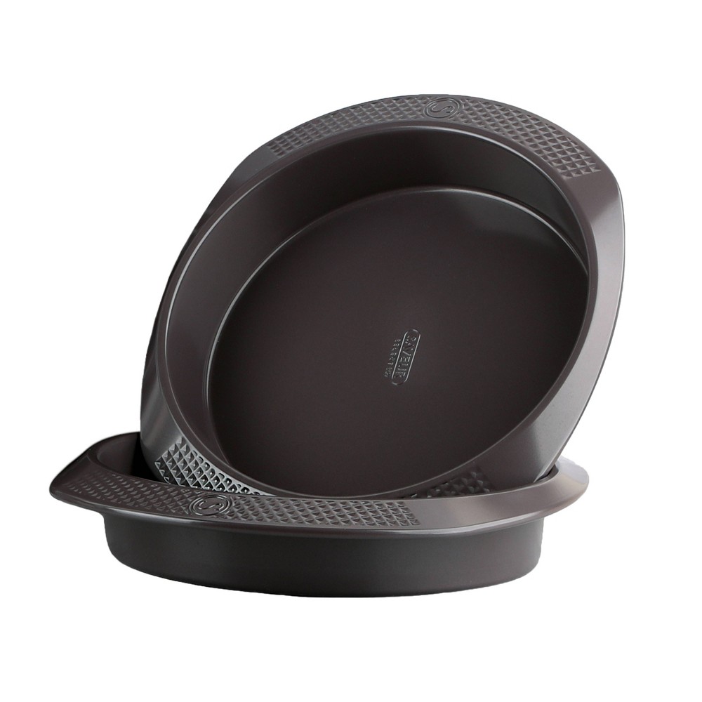 Saveur Selects Set of 2 Round Non-stick Carbon Steel Cake Pans: 11.4x10Wx2H