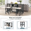 3 Piece Dining Table Set for 2, Counter Height Table Set with 2 Bar Stools, Space Saving Pub Dining Set for Kitchen Restaurant Living Room - 3 of 4