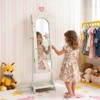 Angel Sar Heart Pattern Jewelry Cabinet for Kids, White MDF Mirror Jewelry Organizer with Door & Shelf, Storage for Necklaces, Hair Accessories - 4 of 4