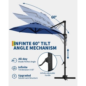 10FT Outdoor Cantilever Umbrella Patio Umbrella with Base - 1 of 4