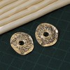 SOHI Women's Champayne Gold Dented Halo Stud Earrings - 2 of 4