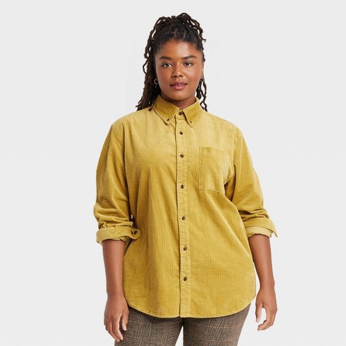 Houston White Adult Woven Cord Button-down Shirt - Yellow : Target