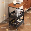 3-Tier Rolling Cart  Utility Cart w/Lockable Wheels, Multipurpose Storage Organizer Trolley for Kitchen, Office - 3 of 4