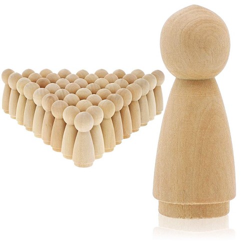 50* Wooden Peg Dolls Unfinished People DIY Doll Kids Painting Craft Art Projects 