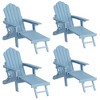 Sonkuki 4-Piece Folding Adirondack Chair with Retractable Ottoman, Fire Pit Patio Chair with Cup Holder Lawn Outdoor Lounge Chair - 2 of 4