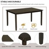 6 Piece Dining Set with Wooden Rectangular Table, 4 Upholstered Chairs and Bench, Family Kitchen Dining Furniture - 4 of 4