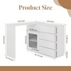 44"-85"W Sideboard, 360° Rotating Buffet Storage Cabinet with Drawers and Computer Desk, White, 4L -ModernLuxe - 3 of 4