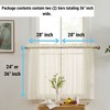 HLC.ME Sophia Floral Rod Pocket Lace Semi Sheer Voile Short Cafe Tiers - Set of 2 - 2 of 4