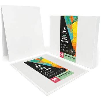 Arteza Canvas Panels, Classic, White, Rectangular, Multi Value Pack Multiple Sizes, Blank Canvas Boards for Painting - 28 Pack
