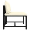 vidaXL Middle Sofa Black PE rattan, powder-coated steel Medium Modular - 4 of 4