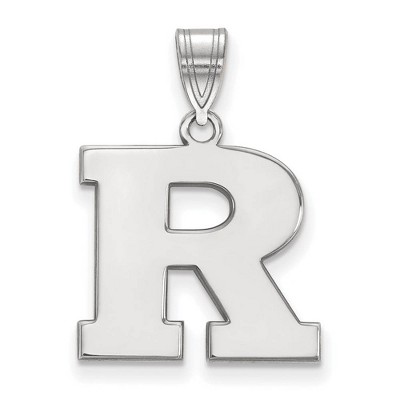 Black Bow Jewelry 14k White Gold Rutgers Scarlet Knights NCAA Medium Pendant