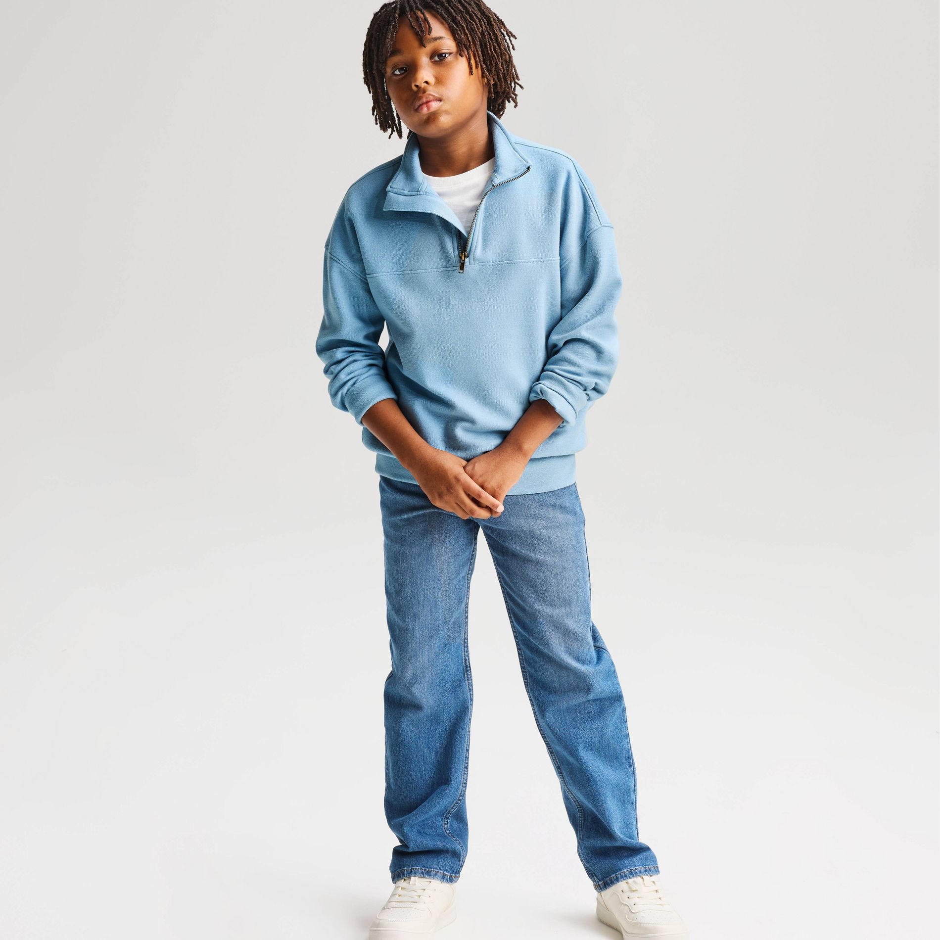 Boys' French Terry Relaxed Fit Quarter Zip Sweatshirt - Cat & Jack™
