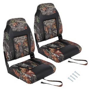 Boat Seats, 2 Pack Folding High Back Boat Seats - Fishing Chairs with Thick Sponge Padding, Stainless Steel Screws for Speedboat Canoe - 1 of 4