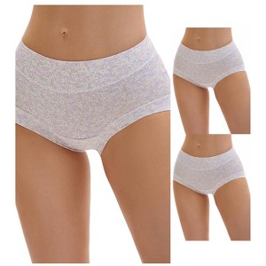 INSPIRE CHIC 3 Packs Women's Cotton Floral Printed High Waisted Full Coverage Tummy Underwear - 1 of 4