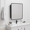 Wooakway Recessed or Wall Mount Medicine Cabinet 16 x 24 Inch Bathroom Mirror Cabinet with HD Mirror, Black - 2 of 4