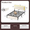 WOWLIVE Upholstered Bed Frame with Adjustable Headboard and 2 Storage Drawers, Velvet Platform Bed Frame with Charging Station and LED, Beige & Grey - 3 of 4