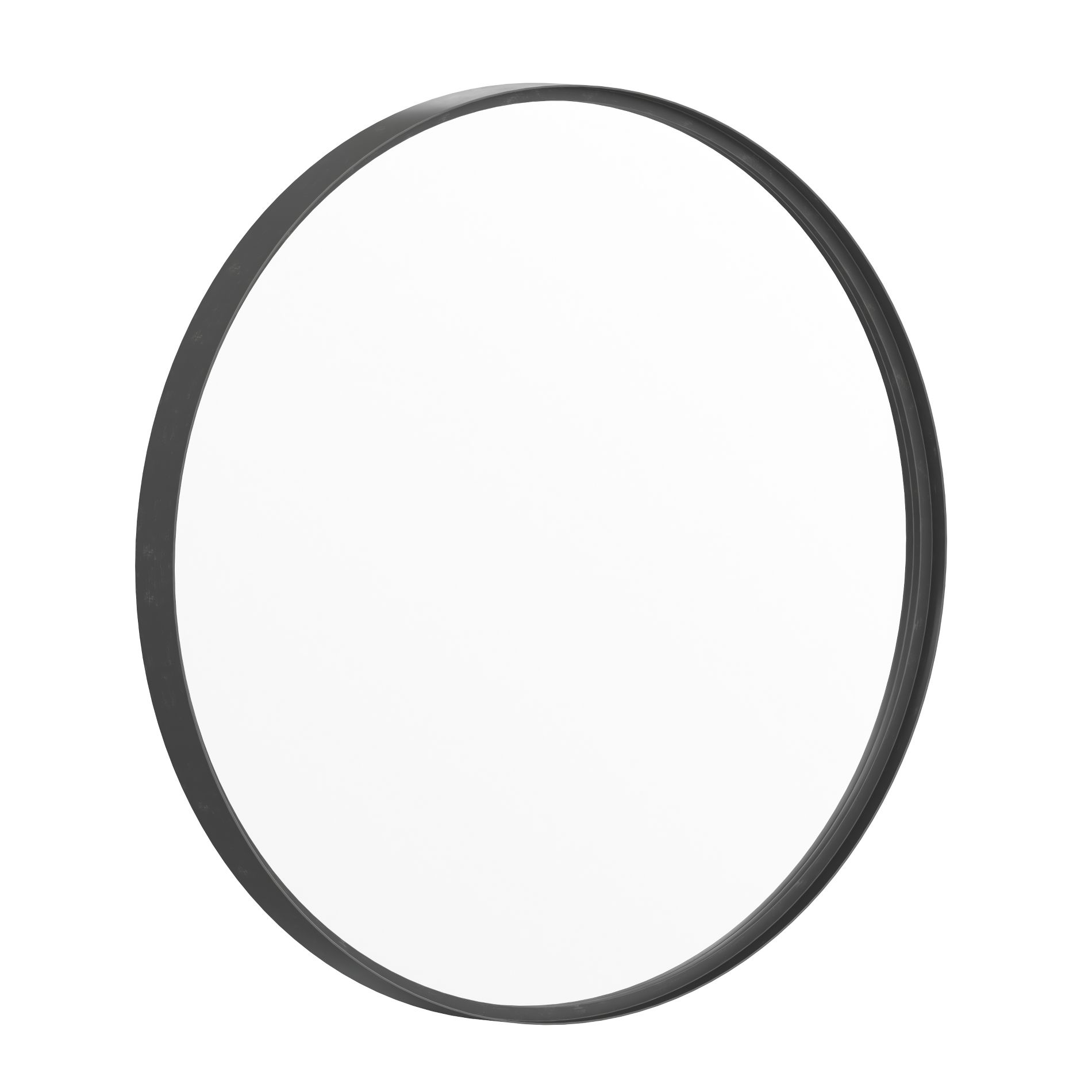 Emma and Oliver 27.5" Round Wall Mirror with Black Metal Frame, Silver Backing for Clarity and Shatterproof Glass for Entryways, Bathrooms & More