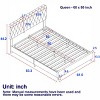 Full Bed Frame And Headboard With Hydraulic Lift,Velvet Fabric Bed With Deep Tufted Buttons,Under Bed Storage Hidden Oversized-Cuddlewood - 4 of 4