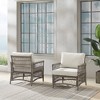 2pk Thatcher Outdoor Steel Arm Chairs Creme/Driftwood - Crosley: Resin Wicker, Weather-Resistant Patio Seating - 2 of 4