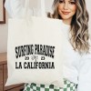 City Creek Prints Surfing Paradise LA Canvas Tote Bag - 15x16 - Natural - 2 of 2