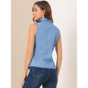 Allegra K Women's Casual Sleeveless Button Down Peter Pan Collar Chambray Shirt - image 3 of 4