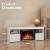 ZAFRO  59" Electric Fireplace Mantel ,Wooden Surround Free Standing TV Stand, Adjuatable Flame, 8-Hour Timer ,750W-1500W,White - 4 of 4